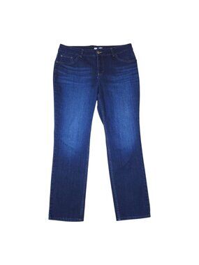 Lee Womens Regular Fit Mid Rise Straight Leg Jeans Size 18WL Dark Wash